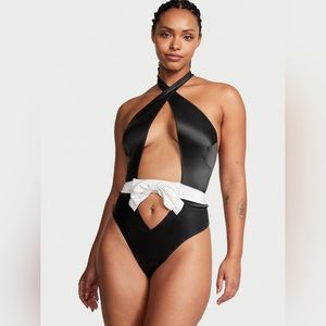 Victoria's Secret VERY SEXY Bow-Topped High-Neck Teddy Lingerie Sleepwear 99.50